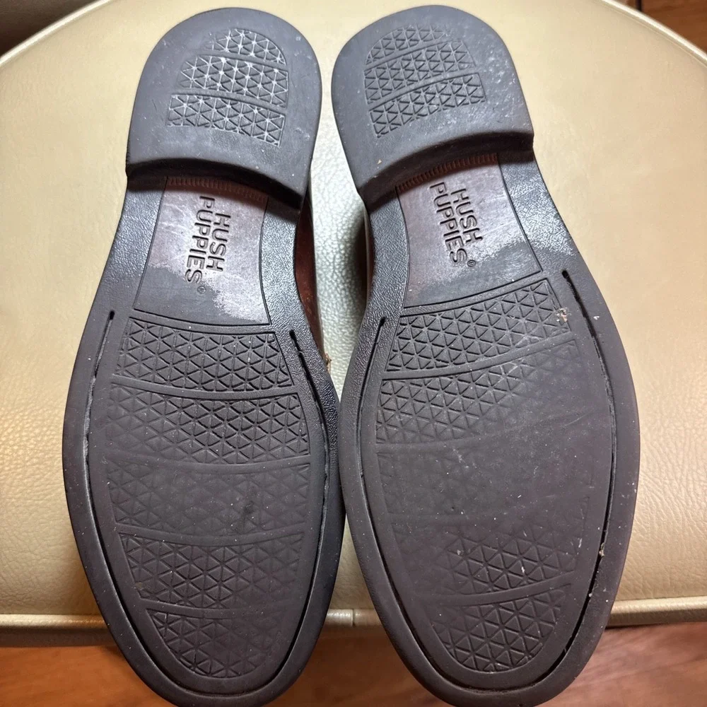 Vintage 90s Brown Hush‎ Puppies Lancer Woven Leather Tassel Loafers 11